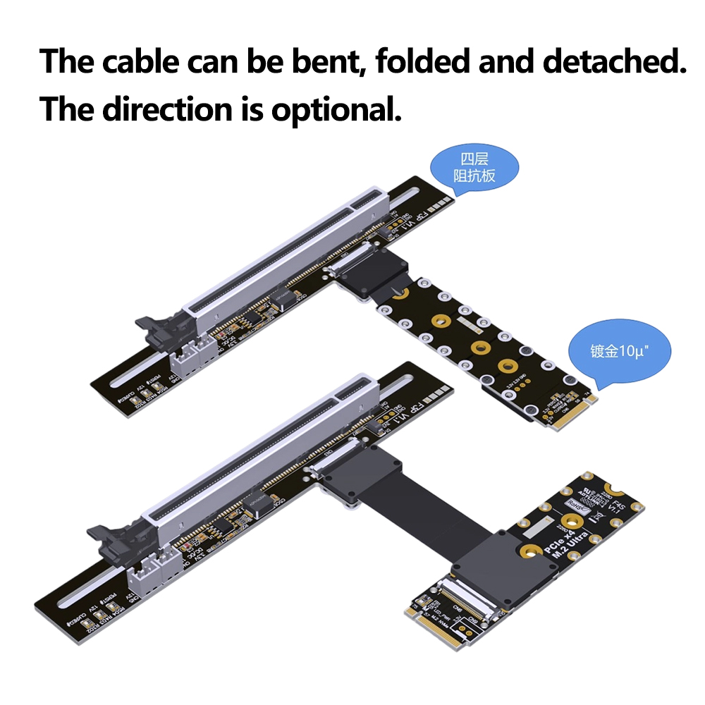 PCIe 5,0 X16 a M.2 NVMe Key M  - Pcie 5.0 Gpu Riser Cable reseña y precio